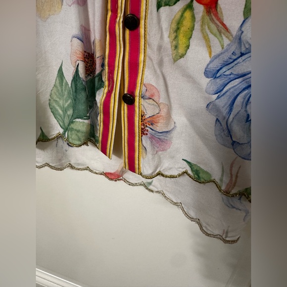 Aratta Floral Button-Up Shirt with Colorful Stripes - Picture 9 of 14